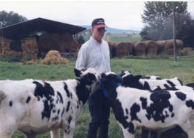 Cor van der Meulen with cows. (Images are provided for educational and research purposes only. Other use requires permission, please contact the Museum.) thumbnail