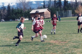 Girls' soccer match at Secondary School. (Images are provided for educational and research purposes only. Other use requires permission, please contact the Museum.) thumbnail