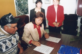 Signing of NWCC-Wet'suwet'en agreement. (Images are provided for educational and research purposes only. Other use requires permission, please contact the Museum.) thumbnail