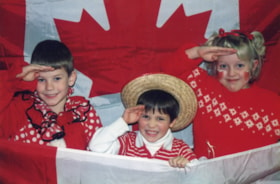 BV Christian students with Canadian flags. (Images are provided for educational and research purposes only. Other use requires permission, please contact the Museum.) thumbnail