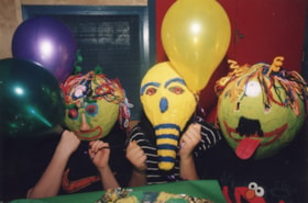Chandler Park students with Mardi Gras masks. (Images are provided for educational and research purposes only. Other use requires permission, please contact the Museum.) thumbnail