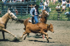 Calf-roping at Kispiox Valley Rodeo. (Images are provided for educational and research purposes only. Other use requires permission, please contact the Museum.) thumbnail