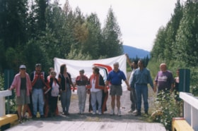 Human chain at the Nangeese River Bridge. (Images are provided for educational and research purposes only. Other use requires permission, please contact the Museum.) thumbnail