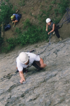Ron Alton scaling Bulkley Canyon. (Images are provided for educational and research purposes only. Other use requires permission, please contact the Museum.) thumbnail