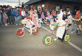 Children on bicycles, 1991 Fall Fair parade. (Images are provided for educational and research purposes only. Other use requires permission, please contact the Museum.) thumbnail