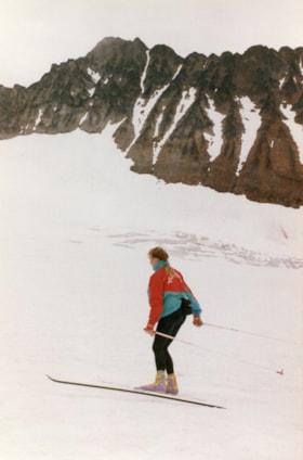 Cross-country skier on Hudson Bay Glacier. (Images are provided for educational and research purposes only. Other use requires permission, please contact the Museum.) thumbnail