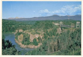 Hagwilget suspension bridge postcard. (Images are provided for educational and research purposes only. Other use requires permission, please contact the Museum.) thumbnail