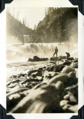 'Dad' and George Covington fishing at Fulton Falls. (Images are provided for educational and research purposes only. Other use requires permission, please contact the Museum.) thumbnail