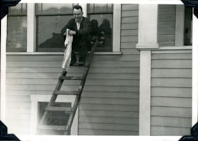 'Coyle' seated on a ladder. (Images are provided for educational and research purposes only. Other use requires permission, please contact the Museum.) thumbnail