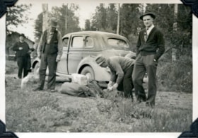 Group of men with car at Topley Landing. (Images are provided for educational and research purposes only. Other use requires permission, please contact the Museum.) thumbnail