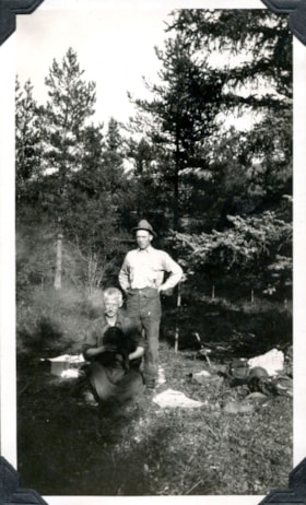 Dad and old Maxwell on trail to Morice Lake. (Images are provided for educational and research purposes only. Other use requires permission, please contact the Museum.) thumbnail
