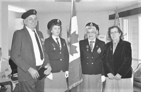 Legion Auxiliary presenting flag to Cottonwood Manor. (Images are provided for educational and research purposes only. Other use requires permission, please contact the Museum.) thumbnail