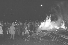 Halloween night bonfire in Houston. (Images are provided for educational and research purposes only. Other use requires permission, please contact the Museum.) thumbnail