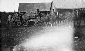 Pack train at Pioneer Ranch, North Bulkley. (Images are provided for educational and research purposes only. Other use requires permission, please contact the Museum.) thumbnail