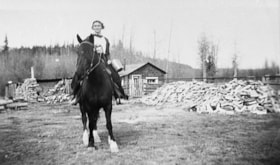 Isobel Henderson on horseback. (Images are provided for educational and research purposes only. Other use requires permission, please contact the Museum.) thumbnail