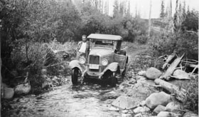 1927 Chev on old Owen Lake Road. (Images are provided for educational and research purposes only. Other use requires permission, please contact the Museum.) thumbnail