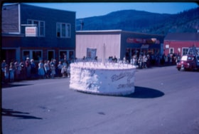 The Elks and Purple Lodges Birthday cake float. (Images are provided for educational and research purposes only. Other use requires permission, please contact the Museum.) thumbnail
