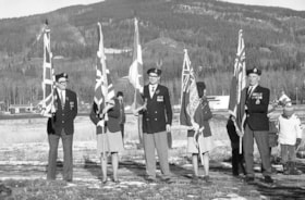 Houston Legion members with flags. (Images are provided for educational and research purposes only. Other use requires permission, please contact the Museum.) thumbnail