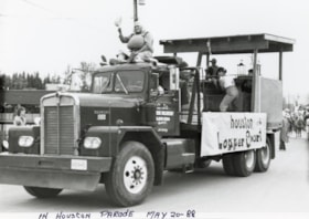 Logger Sports float in Pleasant Valley Days parade. (Images are provided for educational and research purposes only. Other use requires permission, please contact the Museum.) thumbnail