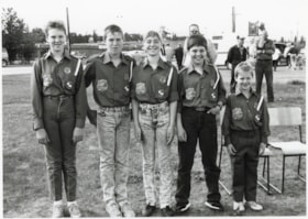 Five Junior Forest Wardens at Northwood barbecue. (Images are provided for educational and research purposes only. Other use requires permission, please contact the Museum.) thumbnail