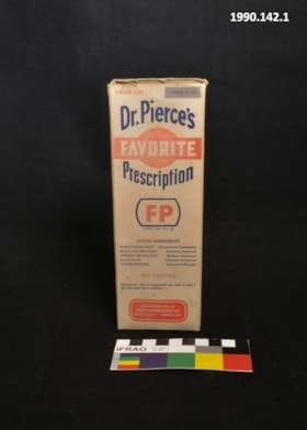 Dr. Pierce's Favourite Prescription Bottle and Box. (Images are provided for educational and research purposes only. Other use requires permission, please contact the Museum.) thumbnail