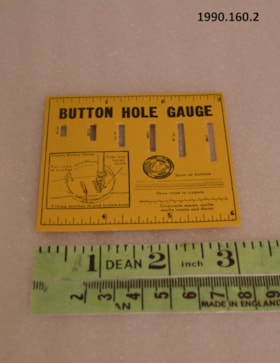 Button Hole Gauge. (Images are provided for educational and research purposes only. Other use requires permission, please contact the Museum.) thumbnail
