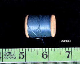 J & P Coats Blue Spool of Thread. (Images are provided for educational and research purposes only. Other use requires permission, please contact the Museum.) thumbnail