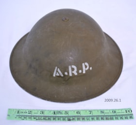 Military Helmet. (Images are provided for educational and research purposes only. Other use requires permission, please contact the Museum.) thumbnail