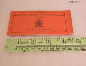 Great War Membership Booklet. (Images are provided for educational and research purposes only. Other use requires permission, please contact the Museum.) thumbnail