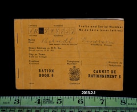 Ration Book 6. (Images are provided for educational and research purposes only. Other use requires permission, please contact the Museum.) thumbnail