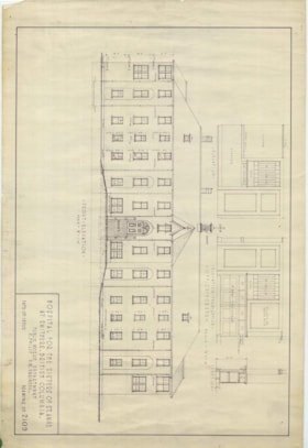 Hospital layout for the Sisters of St. Anne, front elevation thumbnail