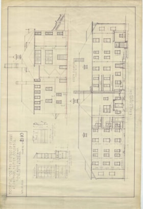 Hospital layout for the Sisters of St. Anne, rear elevation thumbnail